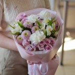 Букет №100 лиловые кустовые розы