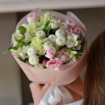 Букет №101 нежно-розовые пионовидные розы