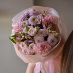 Букет №103 розовые пионовидные розы