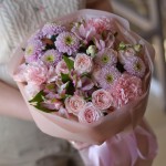 Букет №103 из розовых пионовидных роз — общий вид