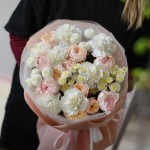 Букет №105 белые, нежно-розовые и персиковые тона