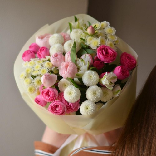 Букет №108 микс пионовидных роз