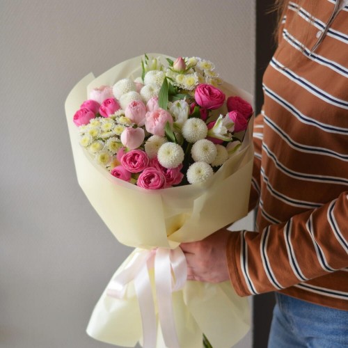 Букет №108 микс пионовидных роз