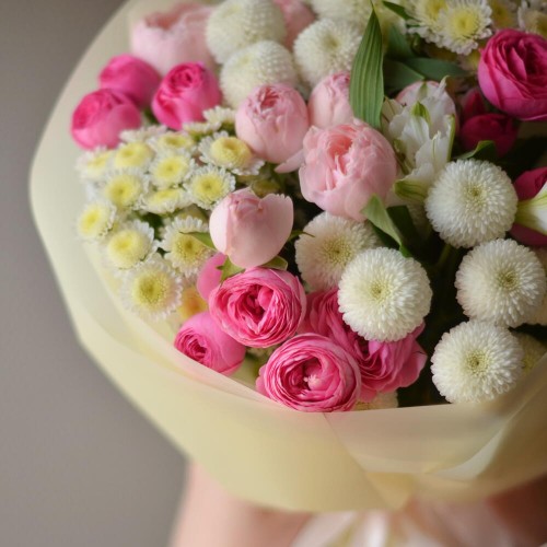 Букет №108 микс пионовидных роз