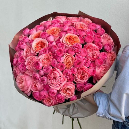 Букет №110 пионовидные розы - 51 шт