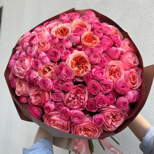 Букет №110 пионовидные розы - 51 шт