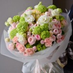 Букет №113 с эустомой и вибурнумом