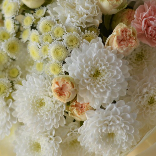 Букет №116 персиковые диантусы и хризантемы