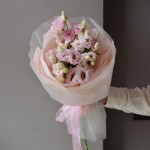 монобукет Эустома Пинк S 7 веток розовой эустомы общий вид