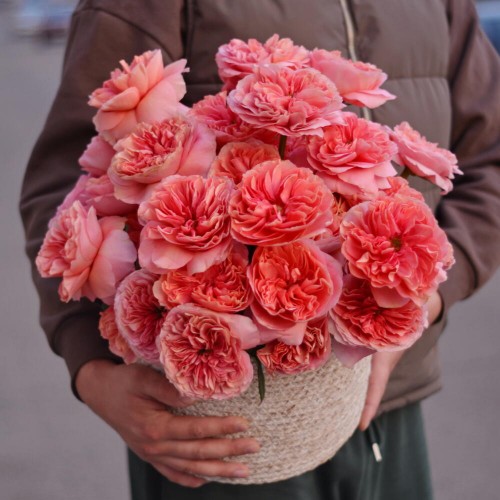 Composition No. 2: Peony roses in a basket