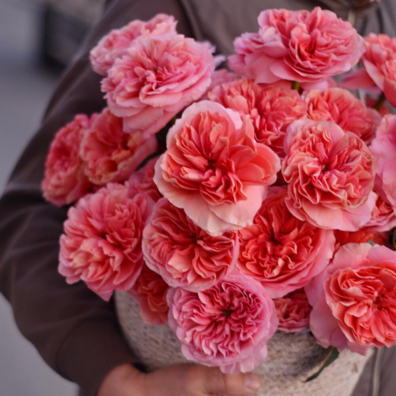 Composition No. 2: Peony roses in a basket