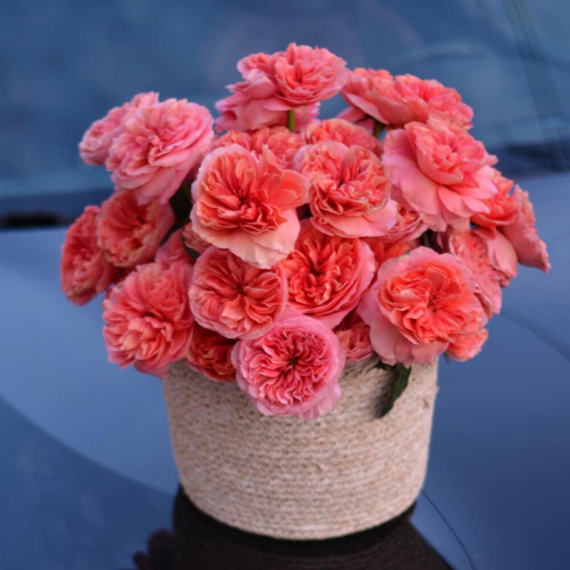 Composition No. 2: Peony roses in a basket