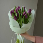 Bouquet of 15 purple tulips