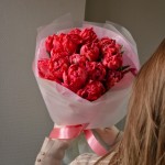 Bouquet of 15 peony tulips Flash Point