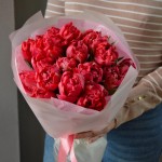 Bouquet of 15 peony tulips Flash Point