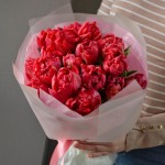 Bouquet of 15 peony tulips Flash Point