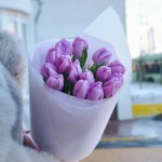 Bouquet of 15 peony lavender tulips