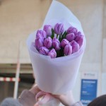 Bouquet of 15 peony lavender tulips