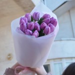 Bouquet of 15 peony lavender tulips