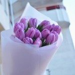 Bouquet of 15 peony lavender tulips