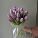 Букет из 15 тюльпанов лавандовых