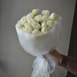 Букет из 21 пионовидного тюльпана белого