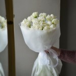 Букет из 21 пионовидного тюльпана белого