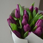 Букет из 21 тюльпана фиолетового