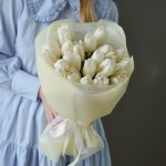Bouquet of 21 white tulips