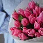Букет из 21 розового тюльпана купить в Минске