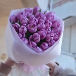 Bouquet of 31 peony lavender tulips