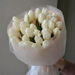 Bouquet of 31 white tulips