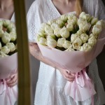 Букет из 35 пионовидных тюльпанов белых