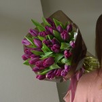Букет из 35 тюльпанов фиолетовых