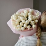 Букет из 35 тюльпанов белых