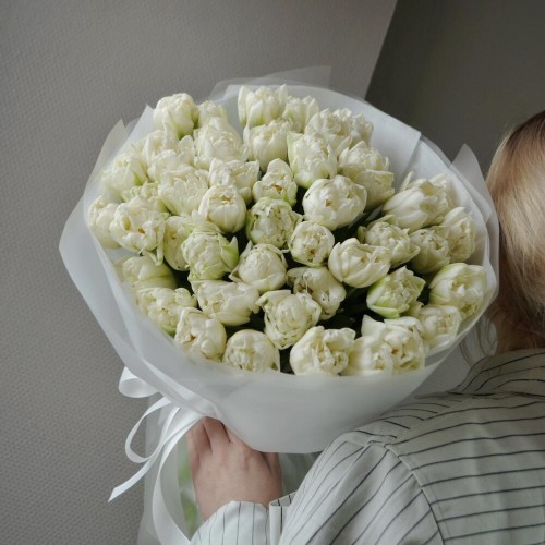 Bouquet of 51 white peony tulips