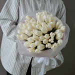 Букет из 51 тюльпана белого