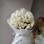 Букет из 51 тюльпана белого