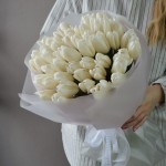 Букет из 51 тюльпана белого