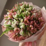 Букет из 21 альстромерии (WHITE & PINK)