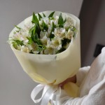 Букет из белых альстромерий в упаковке - доставка Минск