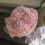 Букет из 5 розовых гортензий