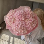 Букет из 5 розовых гортензий