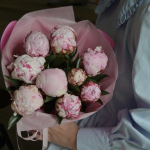 Букет из 9 пионов Sarah Bernhardt