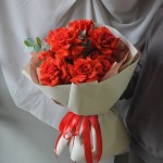 Букет «Французские розы с эвкалиптом»