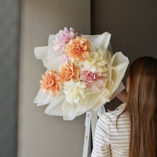 Букет из 9 французских роз микс