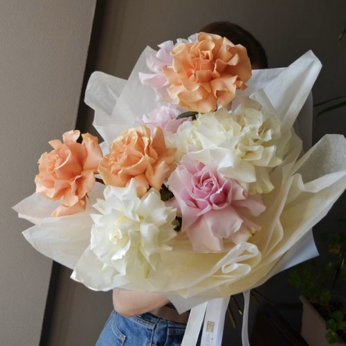 Букет из 9 французских роз микс