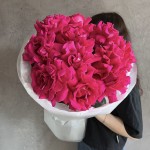 Букет из 11 французских роз малиновых