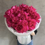 Букет из 11 французских роз малиновых