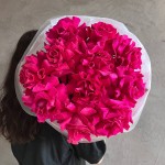 Букет из 11 французских роз малиновых